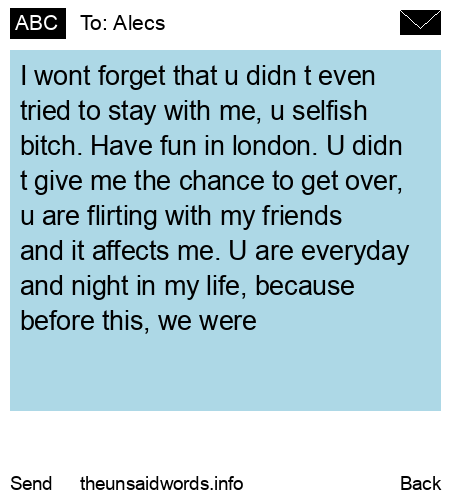 unsent message to Alecs
