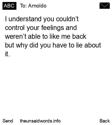 unsent message to Arnoldo