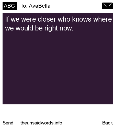 unsent message to AvaBella