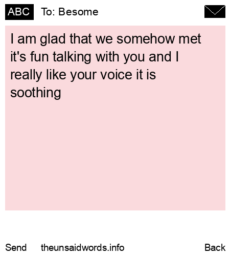 unsent message to Besome