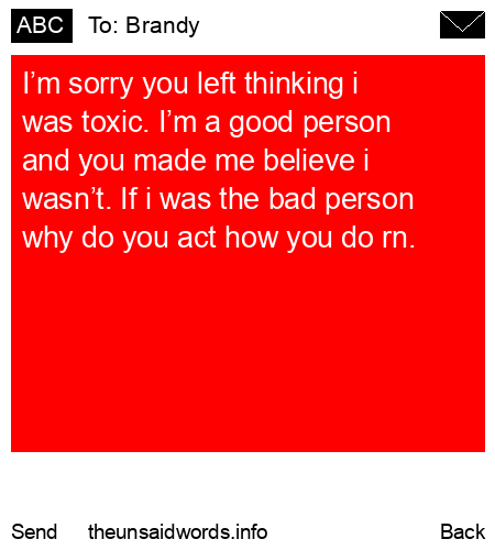 unsent message to Brandy
