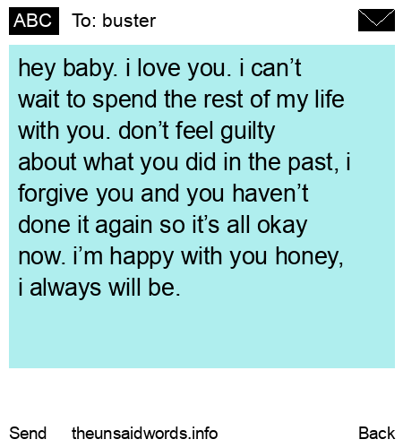 unsent message to buster