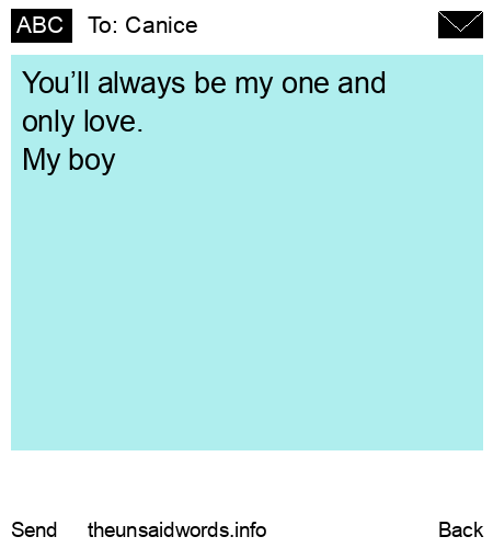 unsent message to Canice