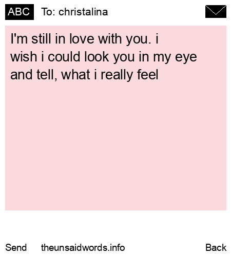 unsent message to christalina