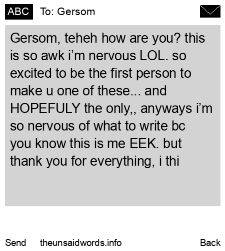 unsent message to Gersom