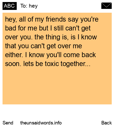 unsent message to hey