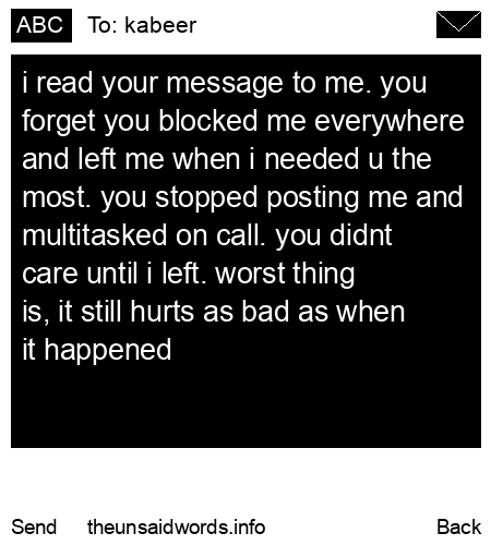 unsent message to kabeer