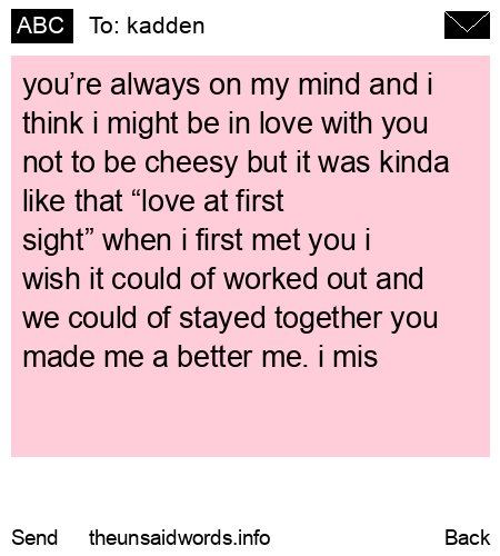 unsent message to kadden
