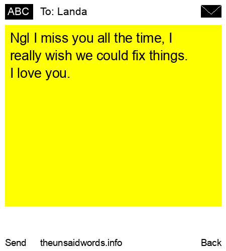 unsent message to Landa