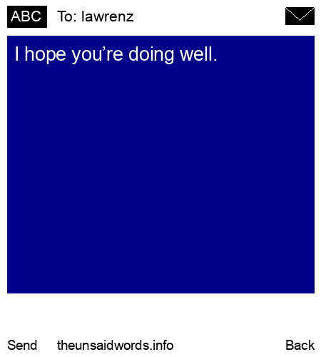 unsent message to lawrenz