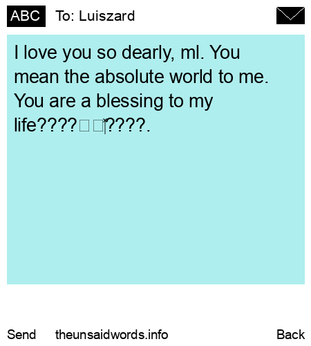 unsent message to Luiszard 