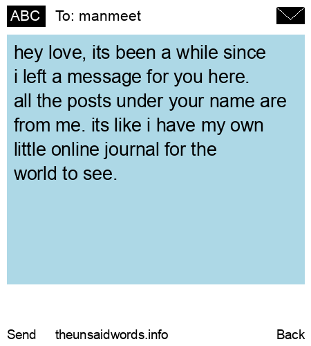 unsent message to manmeet