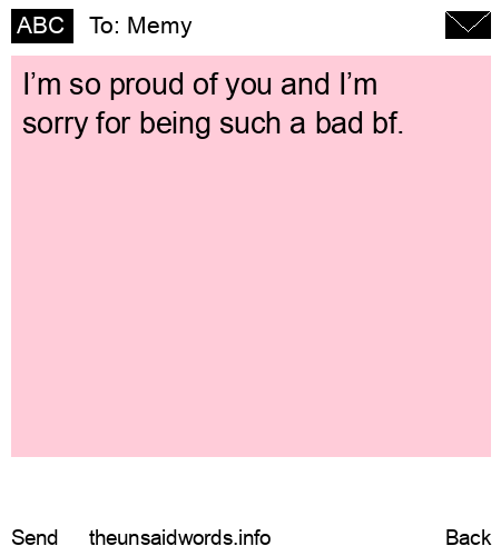 unsent message to Memy 