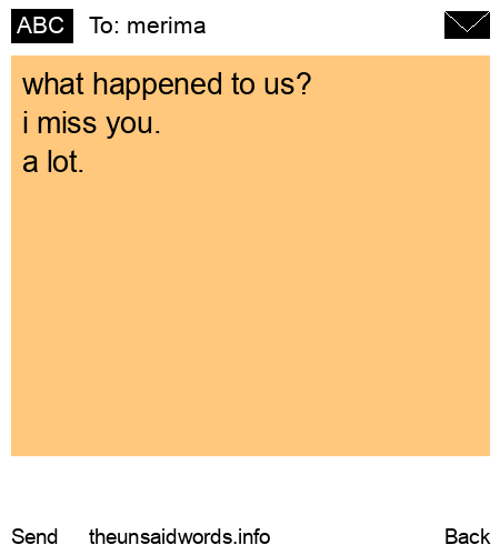 unsent message to merima