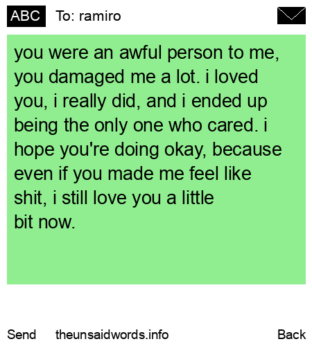 unsent message to ramiro