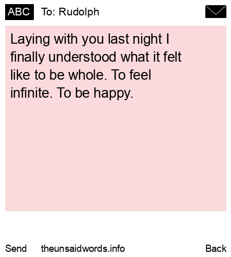 unsent message to Rudolph