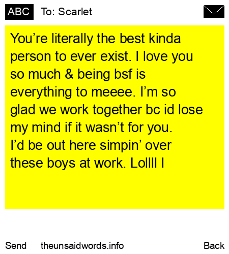 unsent message to Scarlet