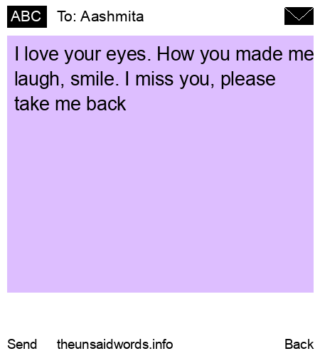 unsent message to Aashmita