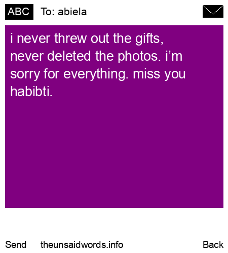 unsent message to abiela