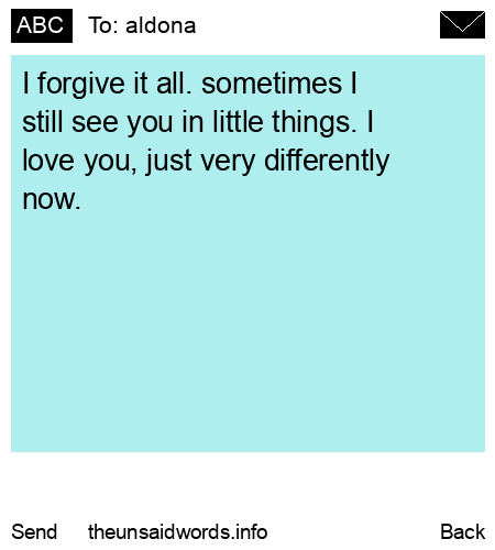 unsent message to aldona