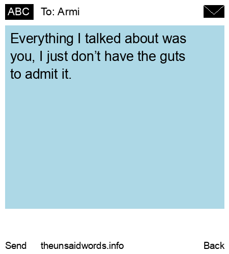 unsent message to Armi
