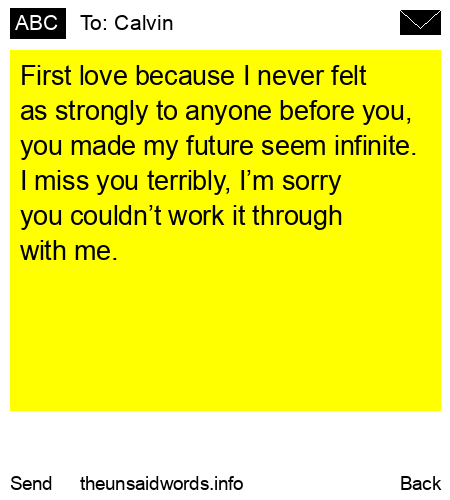 unsent message to Calvin