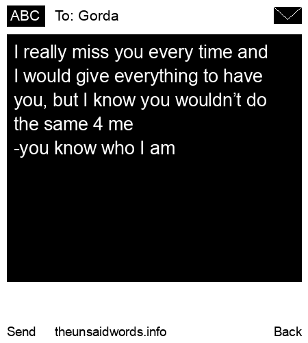 unsent message to Gorda