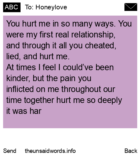 unsent message to Honeylove