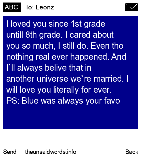 unsent message to Leonz