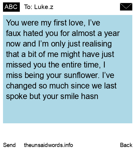 unsent message to Luke.z