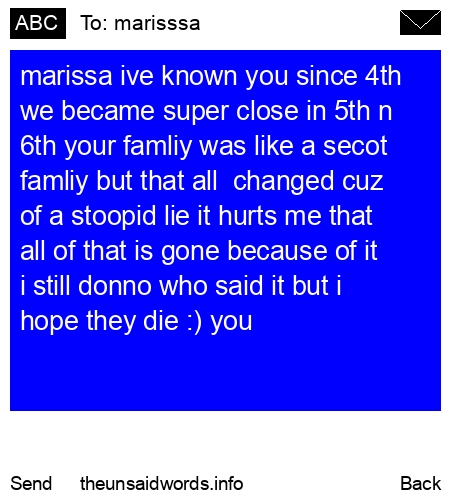 unsent message to marisssa