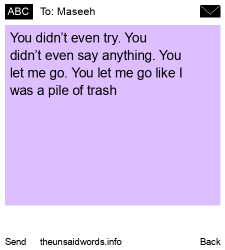 unsent message to Maseeh