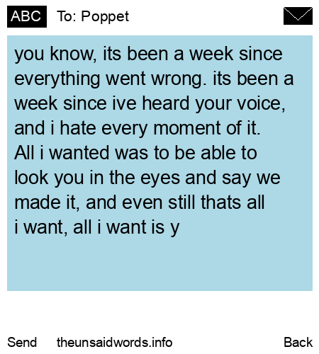 unsent message to Poppet
