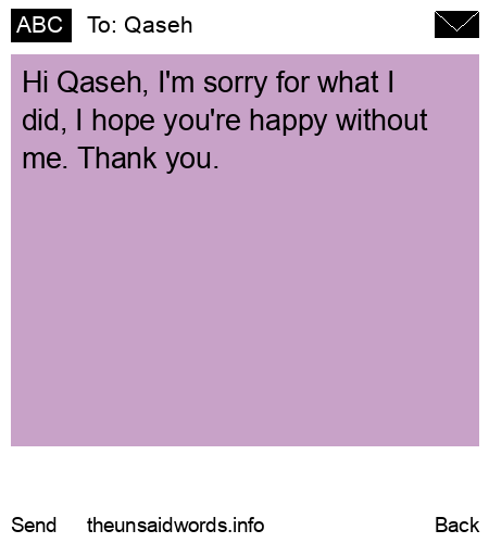 unsent message to Qaseh