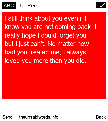 unsent message to Reda