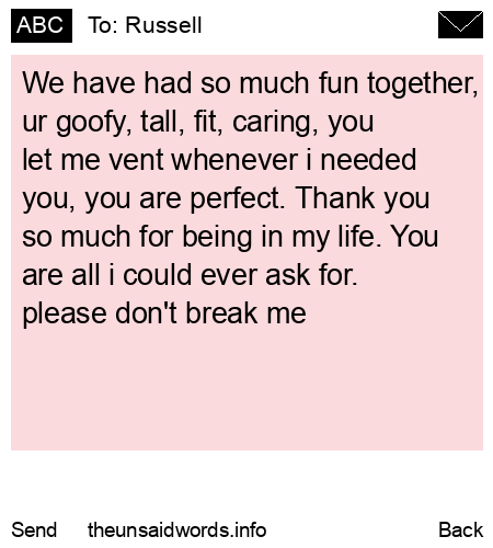 unsent message to Russell
