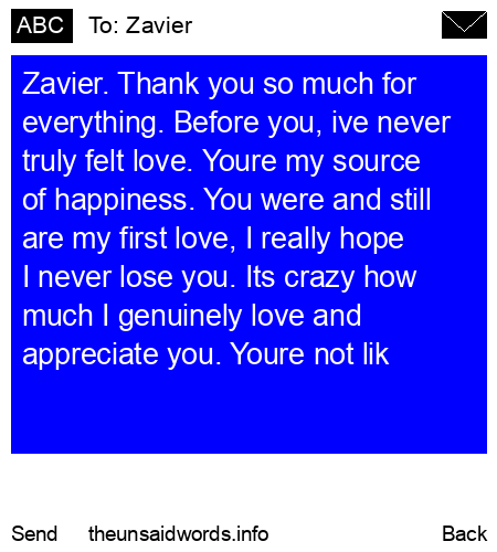 unsent message to Zavier