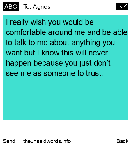 unsent message to Agnes