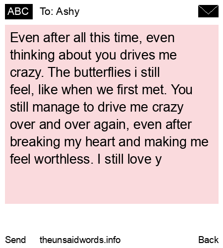 unsent message to Ashy