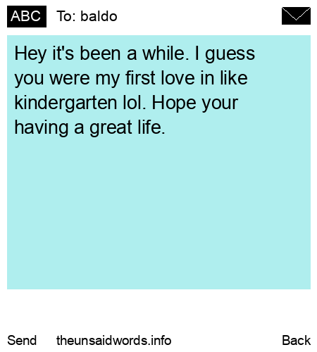 unsent message to baldo