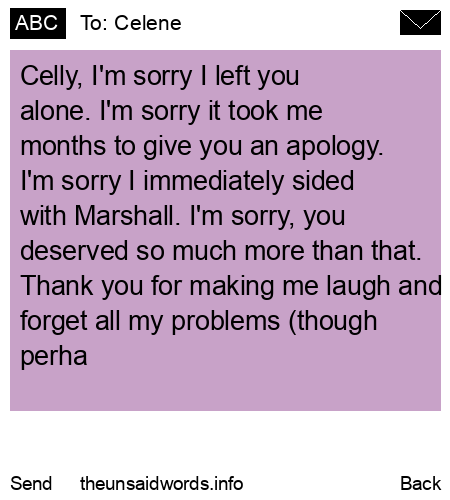 unsent message to Celene