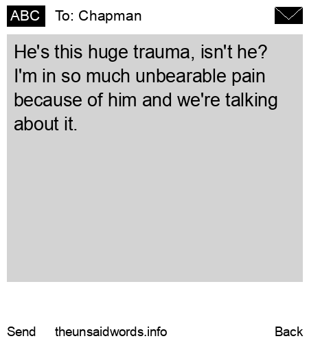 unsent message to Chapman