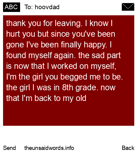 unsent message to hoovdad