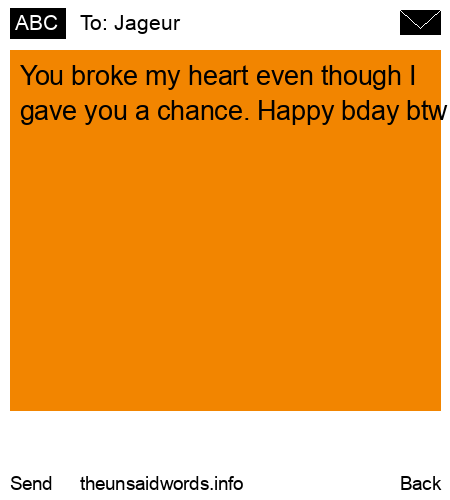 unsent message to Jageur 
