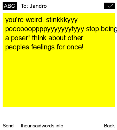 unsent message to Jandro