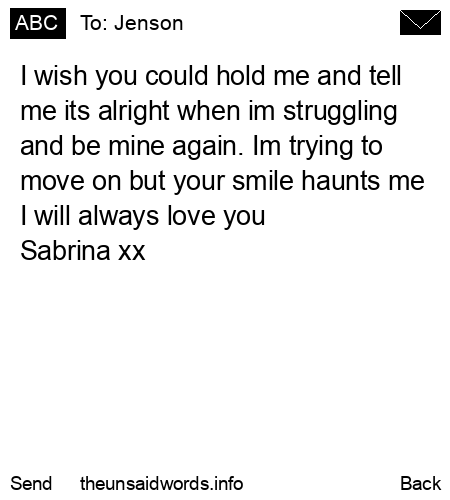 unsent message to Jenson