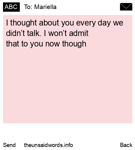 unsent message to Mariella 