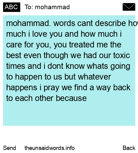 unsent message to mohammad