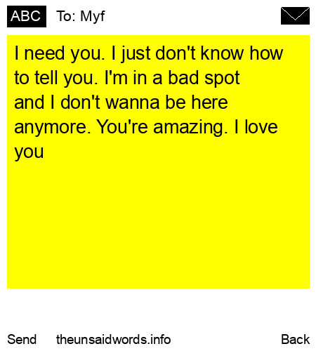 unsent message to Myf