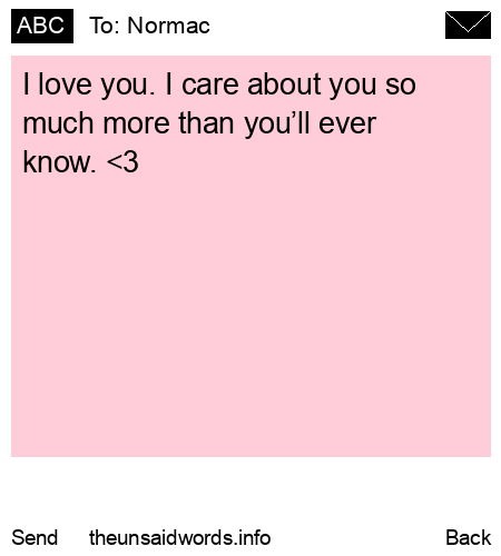 unsent message to Normac